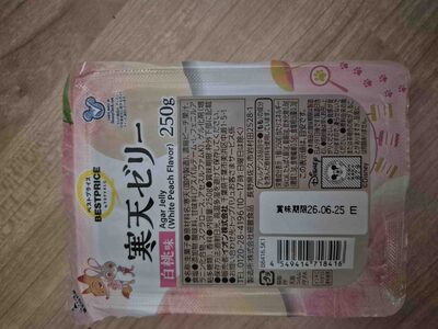 トップバリュ 寒天ゼリー 白桃味